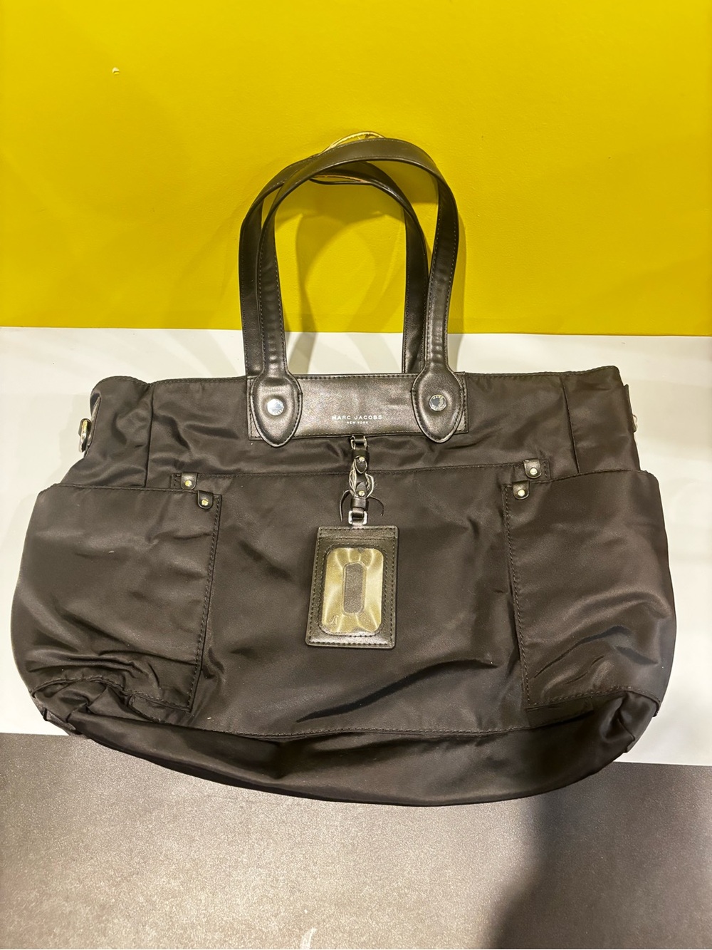 Marc Jacobs Black Nylon Tote Bag with ID Holder